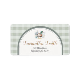 Sweet Little Ducking Gingham Baby Showerのアドレス ラベル