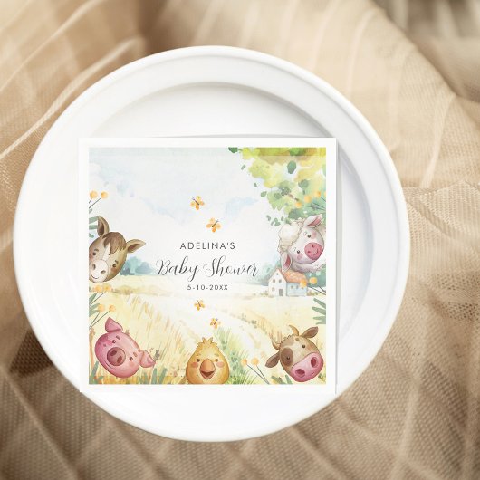 Sweet Little Farm Baby Shower  スタンダードカクテルナプキン