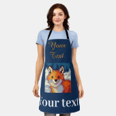 Sweet little Fox, vos, pixel art エプロン (着用した状態)