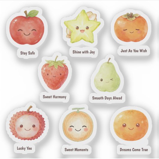 Sweet Little Fruit Wishes cute Fruit シール (正面)