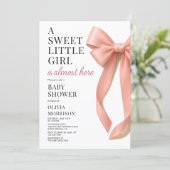 Sweet Little Girl Bow All in One Baby Shower 招待状 (スタンド正面)