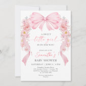Sweet Little Girl Coquette Floral Arch Baby Shower 招待状 (正面)