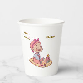Sweet little girl Happy Birthday 紙コップ