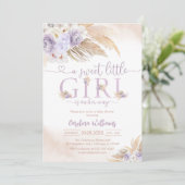 Sweet Little Girl Pampas Baby Shower Invitation 招待状 (スタンド正面)