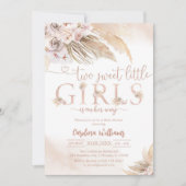 Sweet Little Girl Pampas Baby Shower Invitation 招待状 (正面)