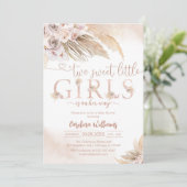 Sweet Little Girl Pampas Baby Shower Invitation 招待状 (スタンド正面)