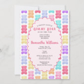 Sweet Little Gummy Bear Pastel Pink Baby Shower 招待状 (正面)