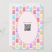 Sweet Little Gummy Bear Pastel Pink Baby Shower 招待状 (裏面)