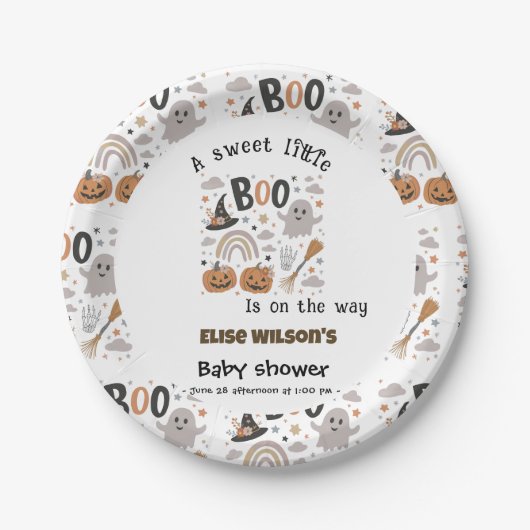 Sweet Little Halloween boo is on the way ペーパープレート (正面)