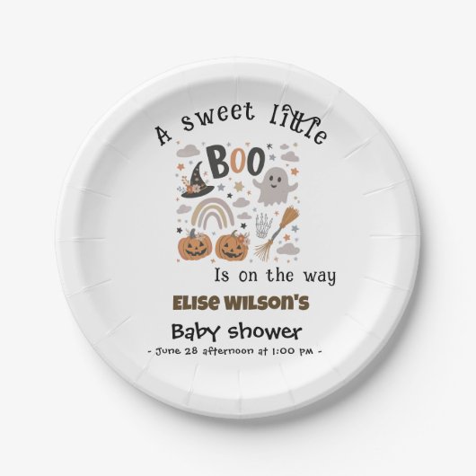Sweet Little Halloween boo is on the way ペーパープレート (正面)