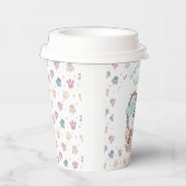 Sweet Little Hearts Dino Birthday Personalized 紙コップ (右)