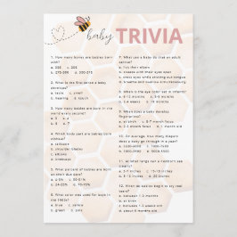 Sweet Little Honey Baby Shower Baby Trivia ノートカード