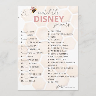 Sweet Little Honey Baby Shower Disney Parent Game ノートカード