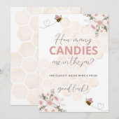 Sweet Little Honey Baby Shower Guessing Game 招待状 (正面/裏面)