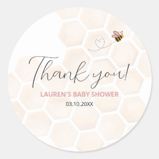 Sweet Little Honey Baby Shower Thank You Sticker ラウンドシール