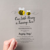 Sweet Little Honey Bee 2歳の誕生日 アクリル招待状 (インサイチュ (ポータブル))