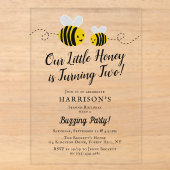 Sweet Little Honey Bee 2歳の誕生日 アクリル招待状 (正面)
