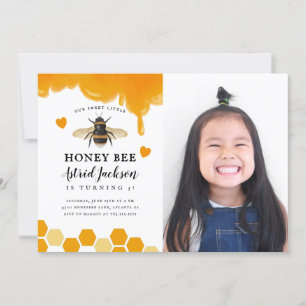 Sweet Little Honey Bee Birthday Partyの写真 招待状