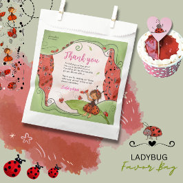 Sweet Little Lady Ladybug Baby Shower Thank You  フェイバーバッグ