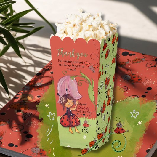 Sweet Little Lady Ladybug Garden Popcorn Favor Box フェイバーボックス