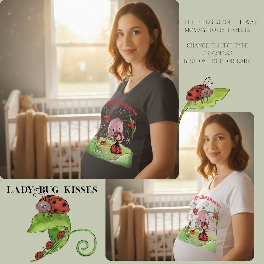 Sweet Little Lady Ladybug Mommy To Be Baby Shower トライブレンドTシャツ