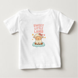 Sweet Little Lamb – 女の子のクラウドチャーム ベビーTシャツ
