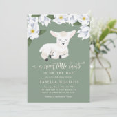 Sweet Little Lamb Gender Neutral Baby Shower 招待状 (スタンド正面)