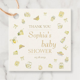 Sweet Little Lemon Baby Shower Thank You フェイバータグ