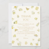 Sweet Little Lemon Watercolor Baby Shower サンキューカード (正面)