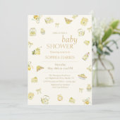 Sweet Little Lemon Watercolor Baby Shower 招待状 (スタンド正面)