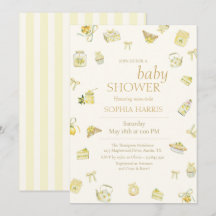 Sweet Little Lemon Watercolor Baby Shower