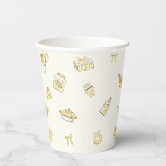Sweet Little Lemon Watercolor Baby Shower  紙コップ (正面)