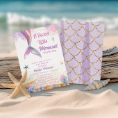 Sweet Little Mermaid Pastel Ocean Girl 招待状