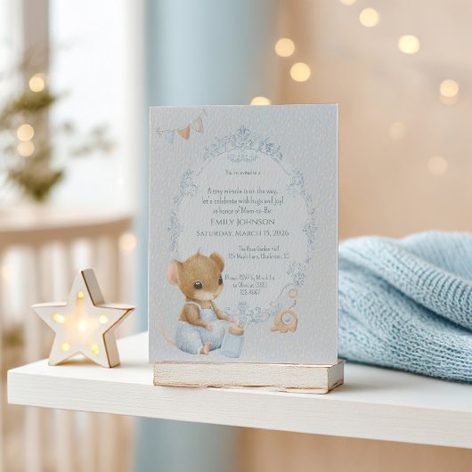Sweet Little Mouse Baby Shower Invitation 招待状