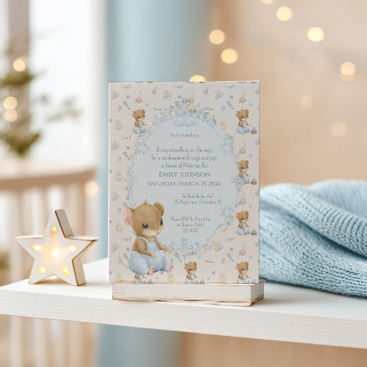 Sweet Little Mouse Baby Shower Invitation 招待状