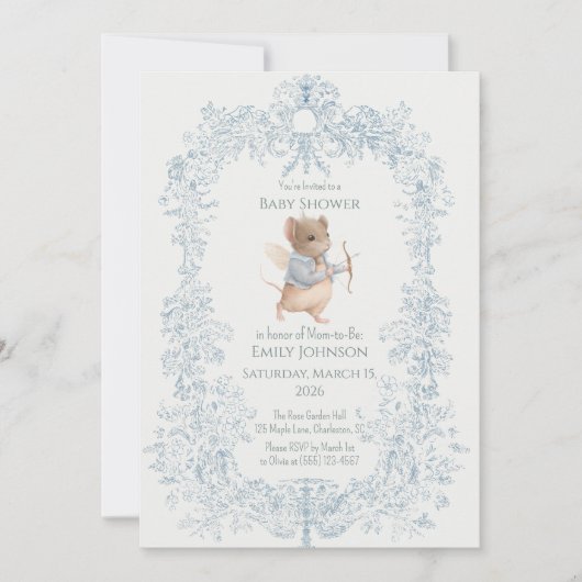 Sweet Little Mouse Baby Shower Invitation 招待状 (正面)