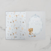 Sweet Little Mouse Birthday 箔グリーティングカード (外側レイダウン)