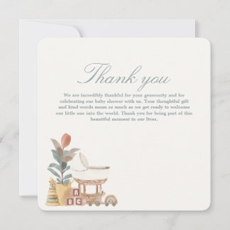 Sweet Little One Baby Shower Card サンキューカード