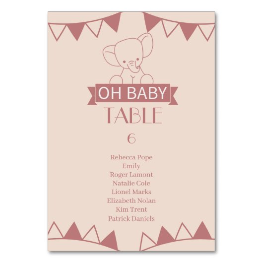 Sweet Little One on the way テーブルナンバー (正面)