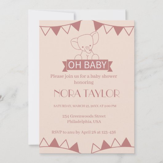 Sweet Little One on the way 招待状 (正面)