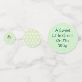 Sweet Little One on the Way Green Baby Shower コンフェッティ (裏面)