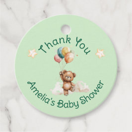 Sweet Little One on the Way Green Baby Shower フェイバータグ