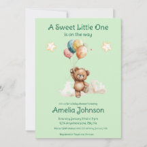 Sweet Little One on the Way Green Baby Shower