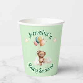 Sweet Little One on the Way Green Baby Shower 紙コップ