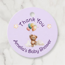 Sweet Little One on the Way Lavender Baby Shower フェイバータグ