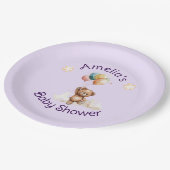 Sweet Little One on the Way Lavender Baby Shower ペーパープレート (アングル)