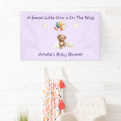 Sweet Little One on the Way Lavender Baby Shower 横断幕 (インサイチュ)