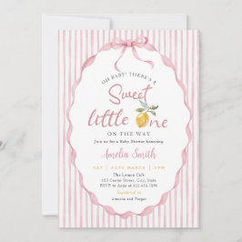  Sweet little One On The Way Lemon Baby Shower 招待状