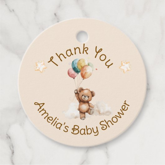 Sweet Little One on the Way Neutral Baby Shower フェイバータグ (正面)