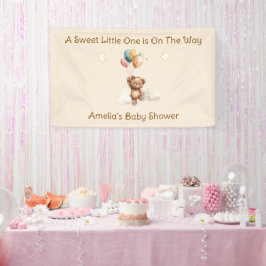 Sweet Little One on the Way Neutral Baby Shower 横断幕